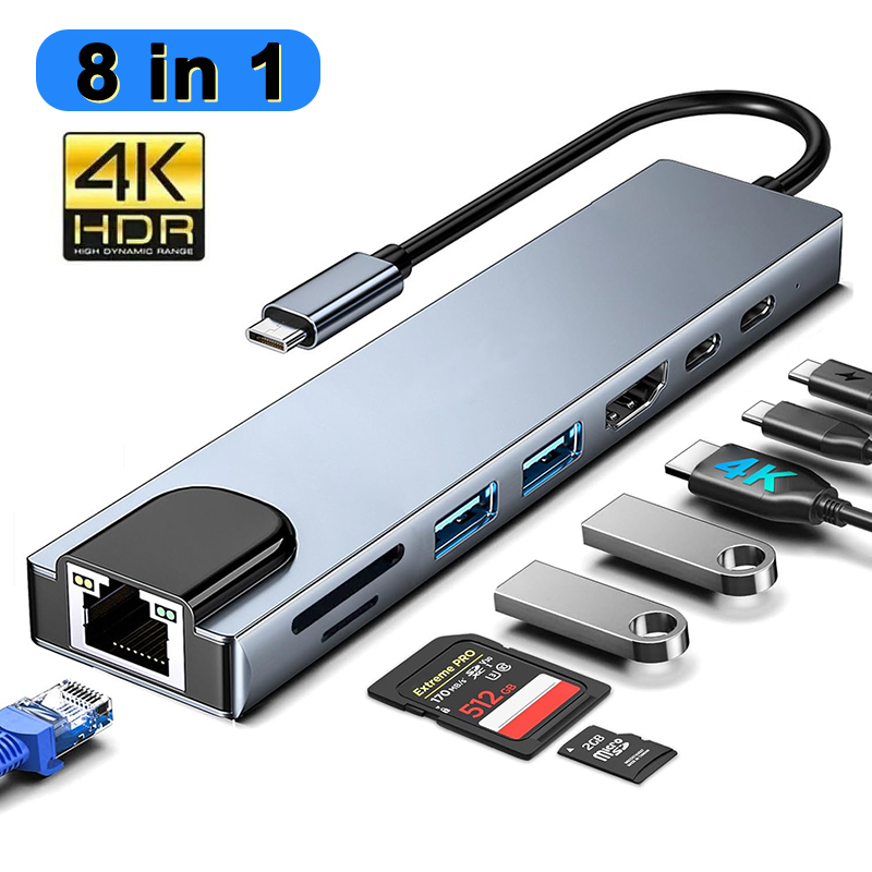 Home Assistant Sd - Hub USB Tipe C 8 In