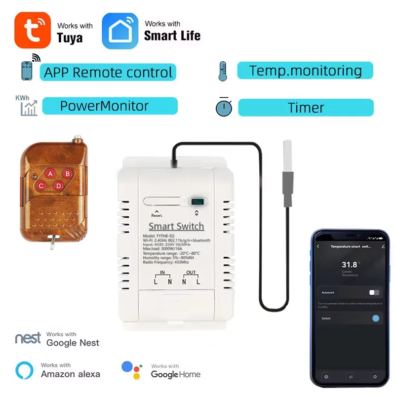 Sonoff Basic Switch - Tuya Wifi 16A/20A Monitor Daya Sakelar