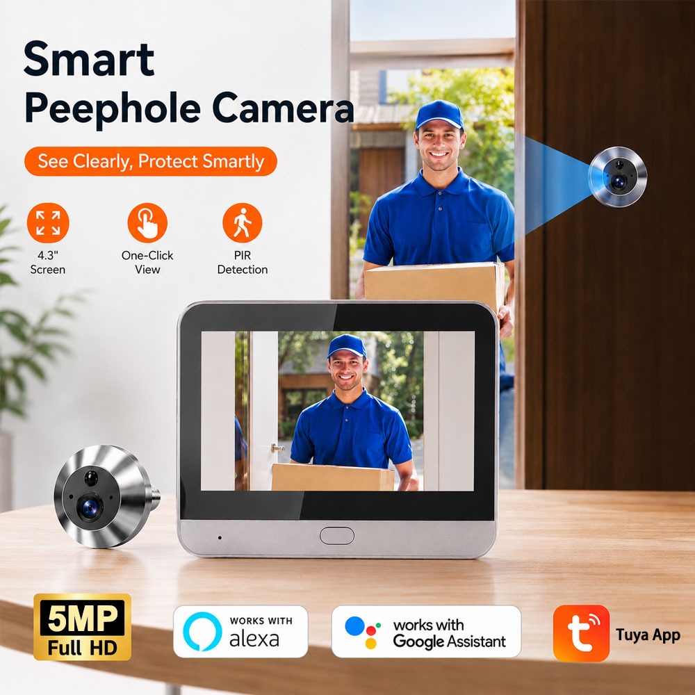 Smart Doorbell Wired - Tuya Smart 5MP 140° ° Sudut