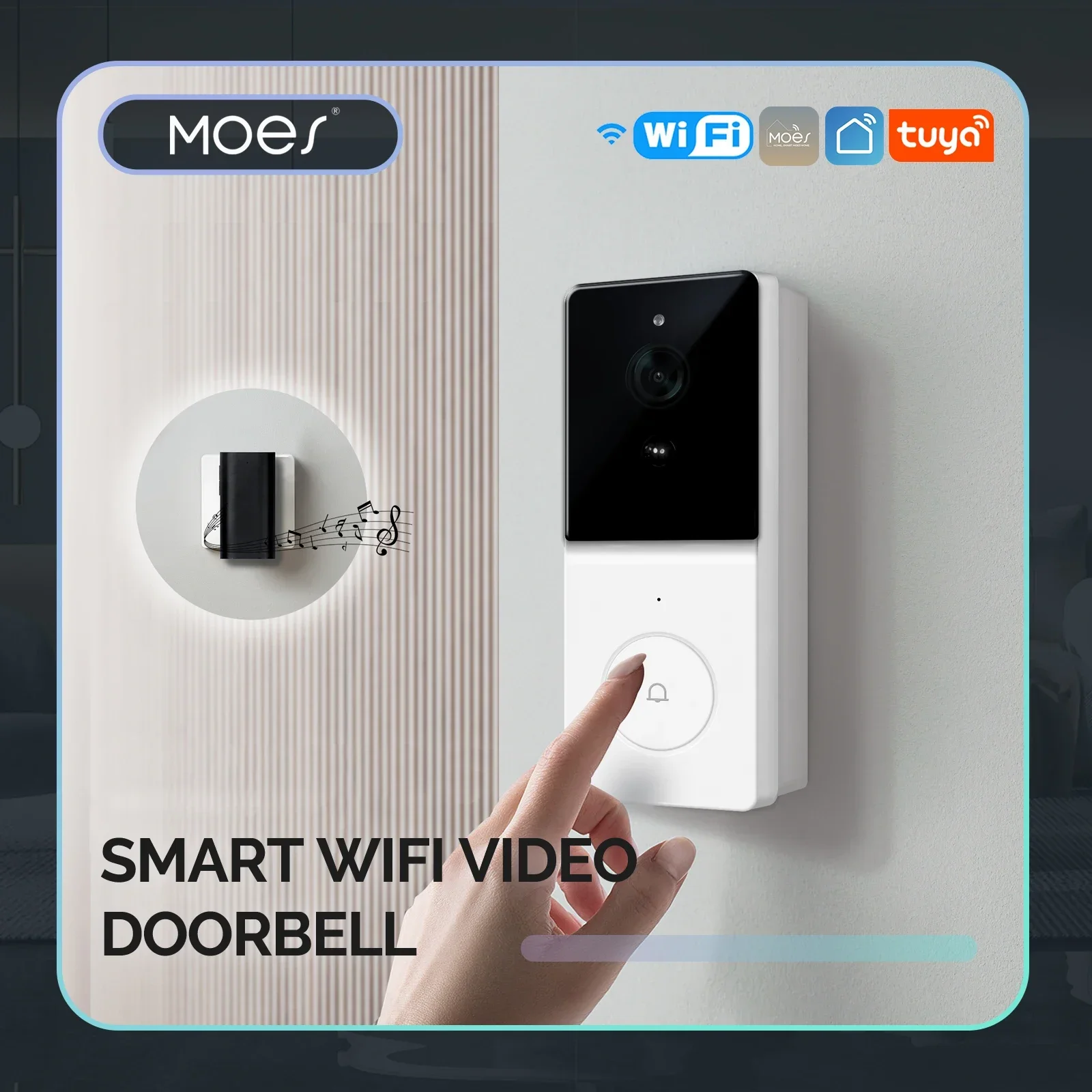 Smart Doorbell Wired - MOES Tuya kamera bel pintu Video