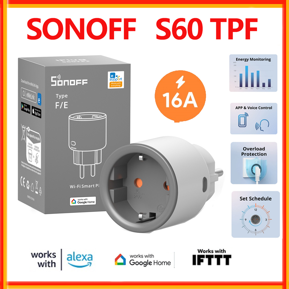 SONOFF S60 TPF colokan cerdas  - Sonoff Basic Switch ulasan dan harga